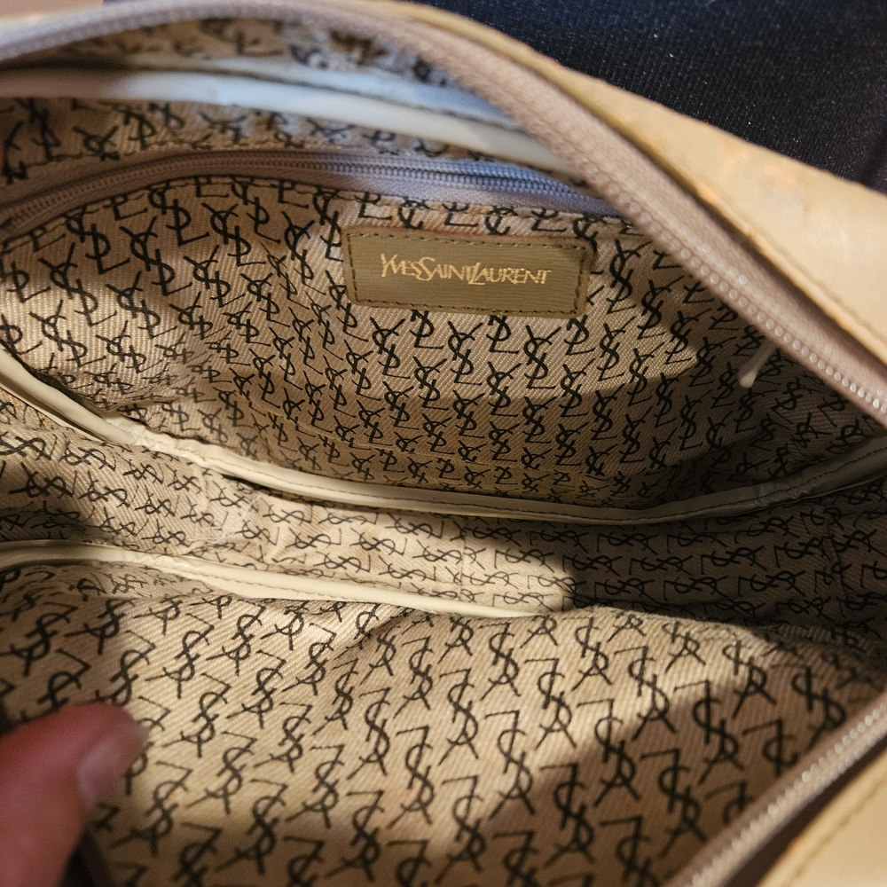Vintage Yves Saint Laurent Beige and Gray Crossbody Bag - Picture 13 of 16